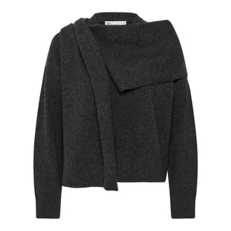MY ESSENTIAL WARDROBE Jersey de punto con cuello en V - Knitwear - Mujer - Gris - 2XL