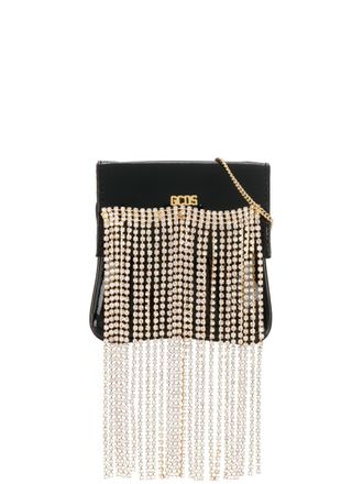 GCDS Borsa a tracolla mini con strass - Nero