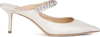 Jimmy Choo London Bing 65 Mules - Dames - Muiltjes - Wit - 37 1/2 EU - Leer - Schoenen