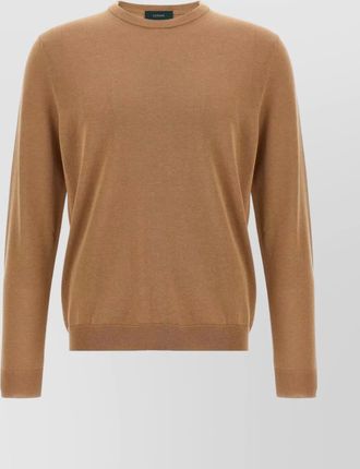 Zanone crew neck cotton sweater with ribbed cuffs