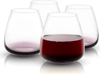 JoyJolt Set of 4 Black Swan Stemless Wine Glasses in Clear at Nordstrom Rack