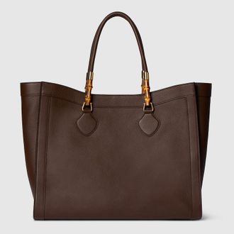 Gucci Bamboo Tote Large Bag, Brown, Leather