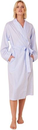 The Cats Pajamas Luxe Pima Shawl Collar Robe in Classic Gingham Blue at Nordstrom, Size Medium
