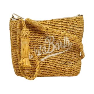 Saint Barth Raffia Pouch - female - Saint Barth - Shoulder Bags - Yellow - ONE SIZE - Bags