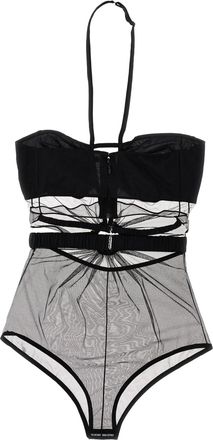 Nensi Dojaka Mesh Cutout Bodysuit - Black