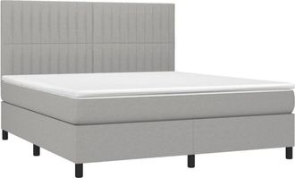 vidaXL Vidaxl - Cama Box Spring Con Colch&oacute;n Tela Gris Claro 180x200 Cm