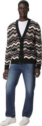 Missoni The Cardigan In Wool And Alpaca With Zigzag in Grey & Burgundy at Nordstrom, Size 50 It