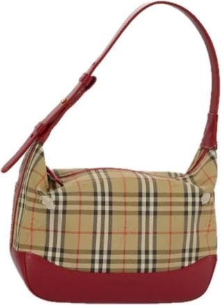Burberry Pre-owned Shoulder Bags, female, Beige, Size: ONE SIZE Pre-owned Canvas Shoulder Bag
