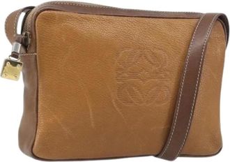 Loewe Pre-owned Shoulder Bag - Dames - Vintage Schoudertas - Bruin - ONE Size - Leer - Vintage