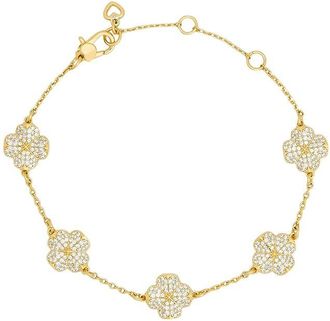 Kate Spade New York Spade Flower Pave Scatter Womens Bracelet Womens Bracelet Clear/Gold, Brass/Cubic Zirconia