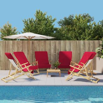 vidaXL Toallas De Playa 6 Uds Tela Burdeos 400 G/m&sup2; 60x135 Cm Vidaxl