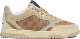 Gucci Schoenen, Heren, Beige, 44 EU, Leer, Re-Web Sneakers
