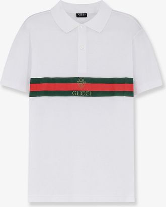 Gucci Polo in cotone con stampa Web frontale - GUCCI - gender_Man