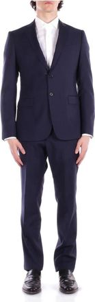 Emporio Armani Kostuums, Heren, Blauw, M, Wol, Blauwe Jurk met Jas en Broek
