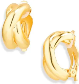 Karine Sultan Crisscross Clip-On Earrings in Gold at Nordstrom