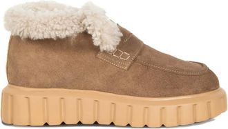 Voile Blanche Stivali con bordo in pelliccia 40mm - Marrone