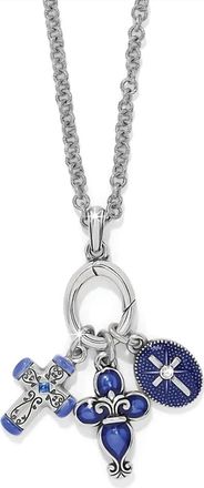 Brighton Womens Unity Cross Necklace In Silver Blue