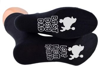 Generic Best Dog Dad Poodle Sole Print Socks Personalised with Name Mens UK 5-12, One Pair, Black