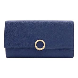 Bulgari Tweedehands leren portemonnees - Dames - Vintage Accessoires - Blauw - ONE Size - Vintage