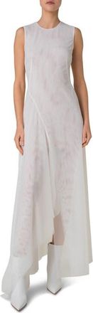 Akris Sleeveless Technical Tulle Gown in Ecru at Nordstrom, Size 10