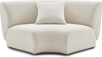 Castlery White Boucle Curve Corner Sofa | Auburn by Castlery, Modular Lounge, Tightback Armrests