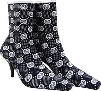 Gucci Stiefeletten - Stivaletto In Maglia GG - Gr. 36 (EU) - in Schwarz - f&uuml;r Damen