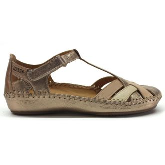 Pikolinos P. Vallarta 655-0732CLC2 Leather Womens Hook and loop Sandals - Champagne - Size:UK 5-5.5