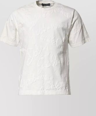 Dolce & Gabbana cotton logo embossed crew neck t-shirt