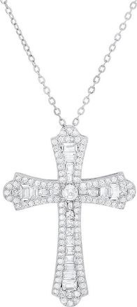 Queen Jewels Sterling Silver CZ Cross Pendant Necklace at Nordstrom Rack