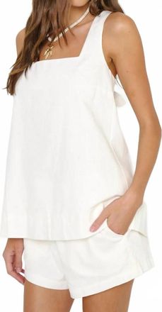 Show me your Mumu Womens Taryn Top In White Linen