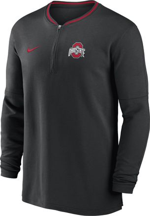 Nike Ohio State Buckeyes Sideline Coach Nike Mens Dri-FIT College 1/2-Zip Long-Sleeve Top in Black | 02F908YVOH-VSV