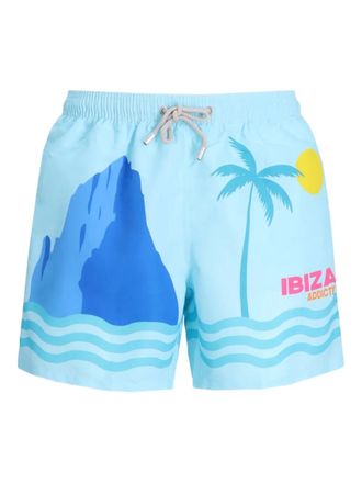 MC2 Saint Barth Zwembroek met grafische print - Blauw
