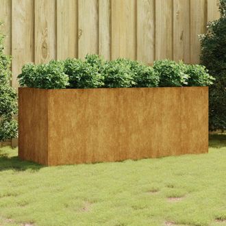 Berkfield Home Garden Raised Bed 200x80x80 cm Corten Steel in Brown | Size: 200 x 80 x 80 cm