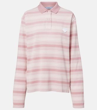 Prada Striped cotton piqu&eacute; polo shirt