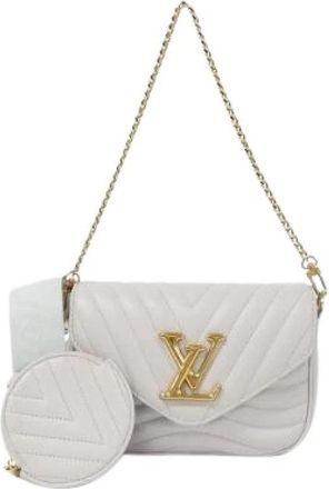 Louis Vuitton Pre-owned New Wave Multi Pochette Calf Shoulder Bag - Dames - Vintage Schoudertas - Grijs - ONE Size - Leer - Vintage