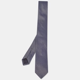 HUGO BOSS Boss By Hugo Boss Navy Blue Patterned Silk Skinny Tie