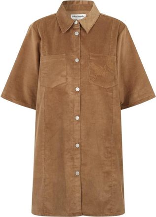 Lollys Laundry Jurken - Dames - Shirt Kleedjes - Bruin - S - Kleedjes