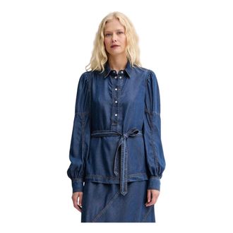 Munthe Dames, Blouses & Shirts, Blauw, Maat: M