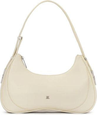 Kazar Cr&egrave;me baguette handtas met zilveren hardware - Dames - Schoudertassen - Beige - ONE Size - Leer - Tassen