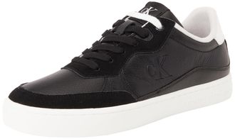 Calvin Klein Mens Classic Low Top Cupsole Trainers, Black (Black/Bright White), 10