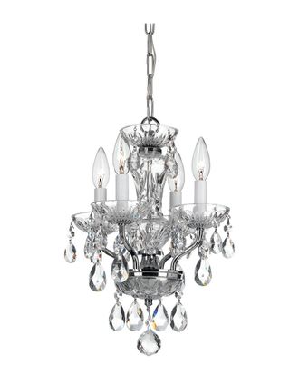 Crystorama 4-Light Traditional Crystal Chandelier Swarovski Strass Crystal