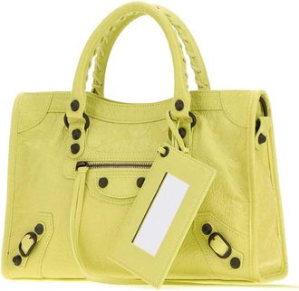 Balenciaga Womens Fluo Yellow Leather Small Le City Handbag Limoncello Borse A Mano Bag