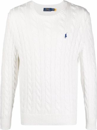 Polo Ralph Lauren Witte Pullover Trui - Heren - Ronde hals truien - Wit - XL - Truien & Vesten