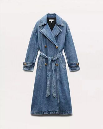 Rag & Bone Womens Beekman Featherwight Alora Trench Coat In Beekman Denim