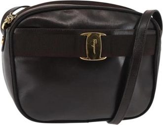 Ferragamo Pre-owned Vara Bow Camera Shoulder Bag - Dames - Vintage Schoudertas - Bruin - ONE Size - Leer - Vintage