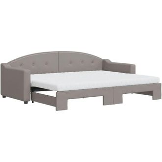 vidaXL Vidaxl - Sof&aacute; Cama Nido Con Colch&oacute;n Tela Gris Taupe 80x200 Cm