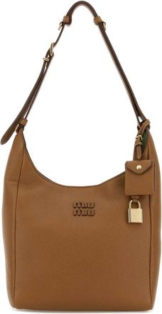 Miu Miu Camel Leather Shoulder Bag