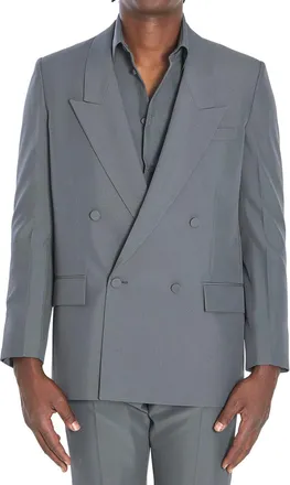 Gucci Grey Peaked Lapel Blazer