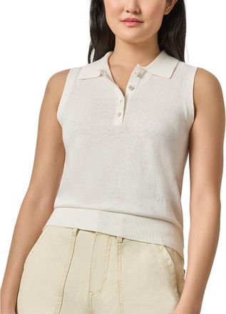 Lilla P Sleeveless Linen-Blend Polo Sweater