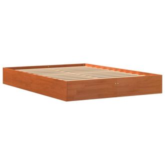 vidaXL Vidaxl - Estructura De Cama Sin Colch&oacute;n Madera Maciza Marr&oacute;n 120x190 Cm